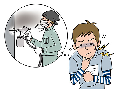 イソシアネート系硬化剤の吸入によるアレルギー